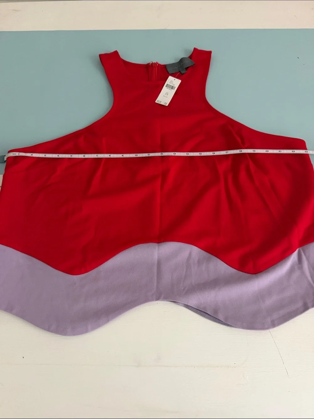 Anthropologie Red Colorblock Zipper Tank Top Plus Size 2X NWT Women - Picture 6 of 8